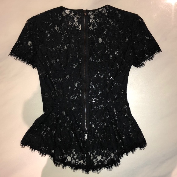 BCBG Black Lace Peplum Top - Picture 2 of 5